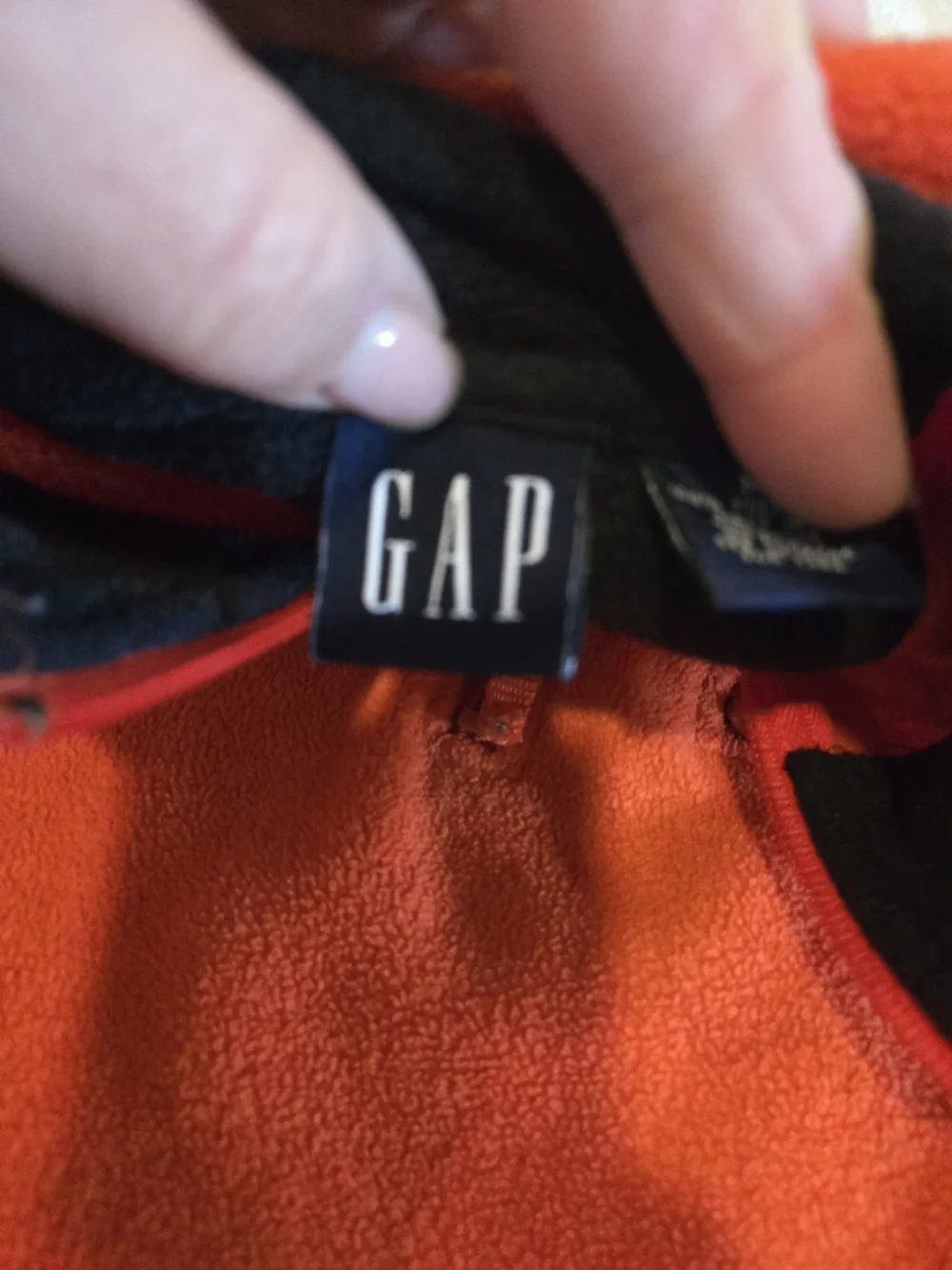 GAP Boy's Bright Orange Quarter-Zip Fleece with Black Trim